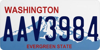 WA license plate AAV3984