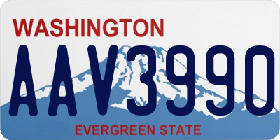 WA license plate AAV3990