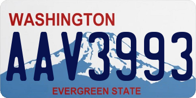 WA license plate AAV3993