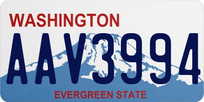 WA license plate AAV3994
