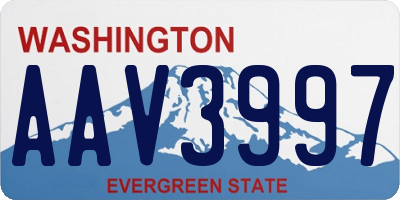WA license plate AAV3997