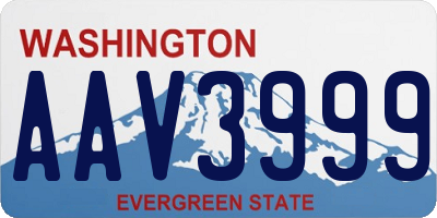 WA license plate AAV3999