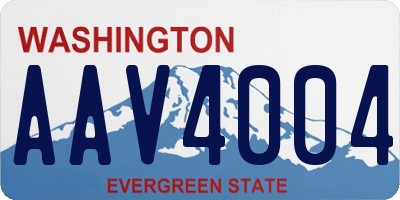 WA license plate AAV4004