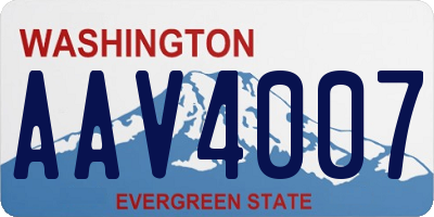 WA license plate AAV4007