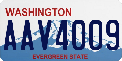 WA license plate AAV4009