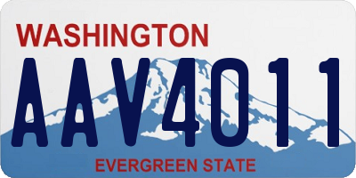 WA license plate AAV4011