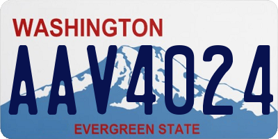 WA license plate AAV4024