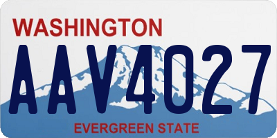 WA license plate AAV4027