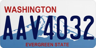 WA license plate AAV4032