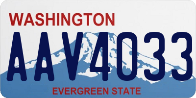 WA license plate AAV4033