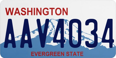 WA license plate AAV4034
