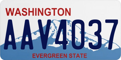 WA license plate AAV4037
