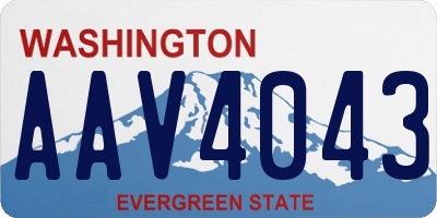 WA license plate AAV4043