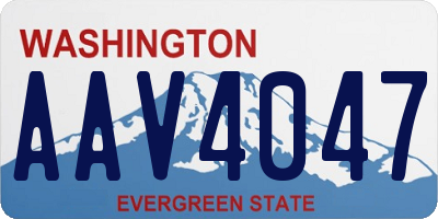 WA license plate AAV4047