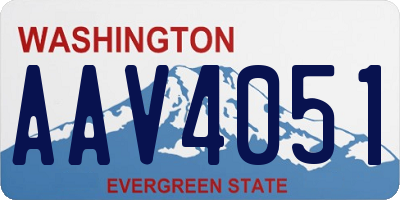 WA license plate AAV4051