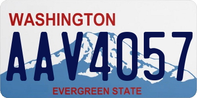 WA license plate AAV4057