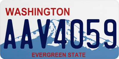 WA license plate AAV4059