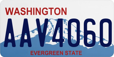 WA license plate AAV4060