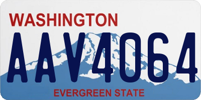 WA license plate AAV4064