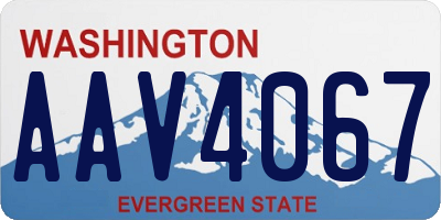 WA license plate AAV4067