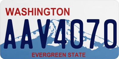 WA license plate AAV4070
