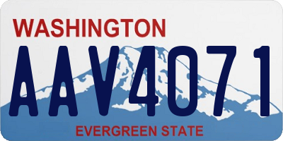 WA license plate AAV4071