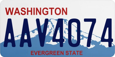 WA license plate AAV4074