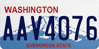WA license plate AAV4076