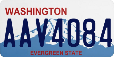 WA license plate AAV4084
