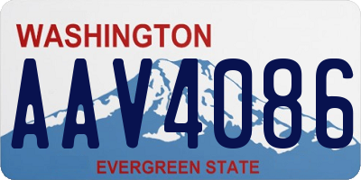 WA license plate AAV4086