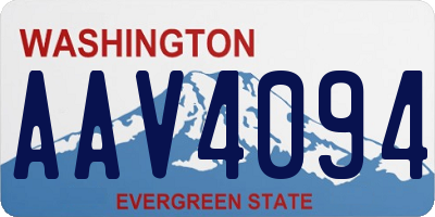 WA license plate AAV4094