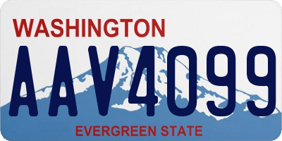 WA license plate AAV4099
