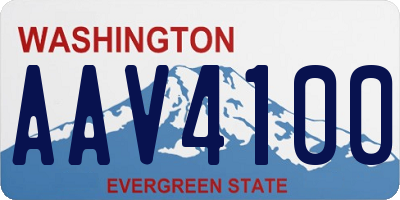 WA license plate AAV4100