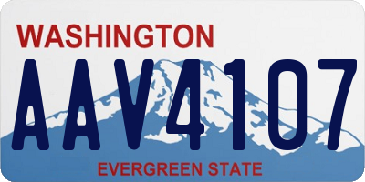 WA license plate AAV4107