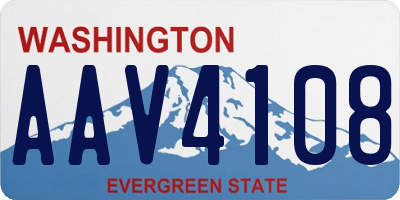 WA license plate AAV4108