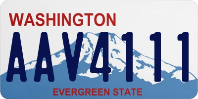 WA license plate AAV4111