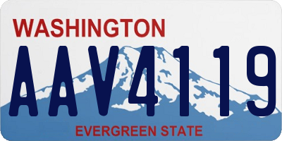 WA license plate AAV4119