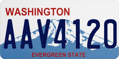 WA license plate AAV4120