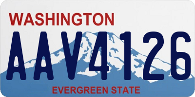 WA license plate AAV4126