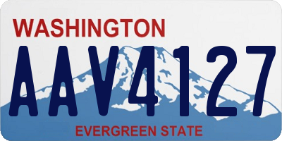 WA license plate AAV4127