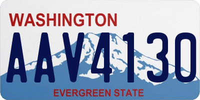 WA license plate AAV4130