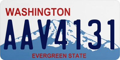 WA license plate AAV4131