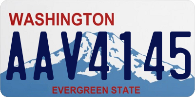 WA license plate AAV4145