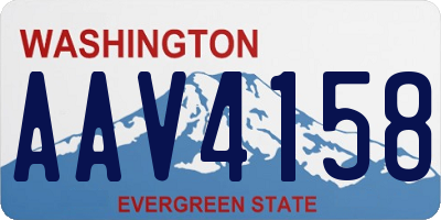 WA license plate AAV4158