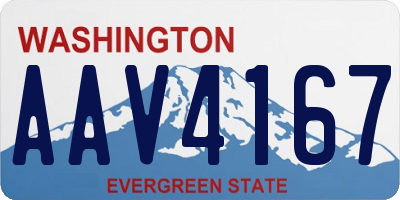 WA license plate AAV4167
