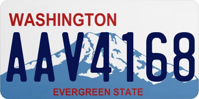 WA license plate AAV4168