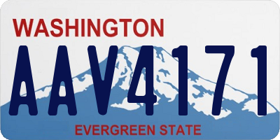 WA license plate AAV4171