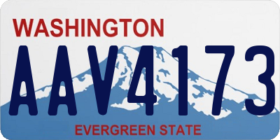 WA license plate AAV4173