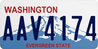 WA license plate AAV4174