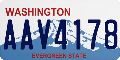 WA license plate AAV4178